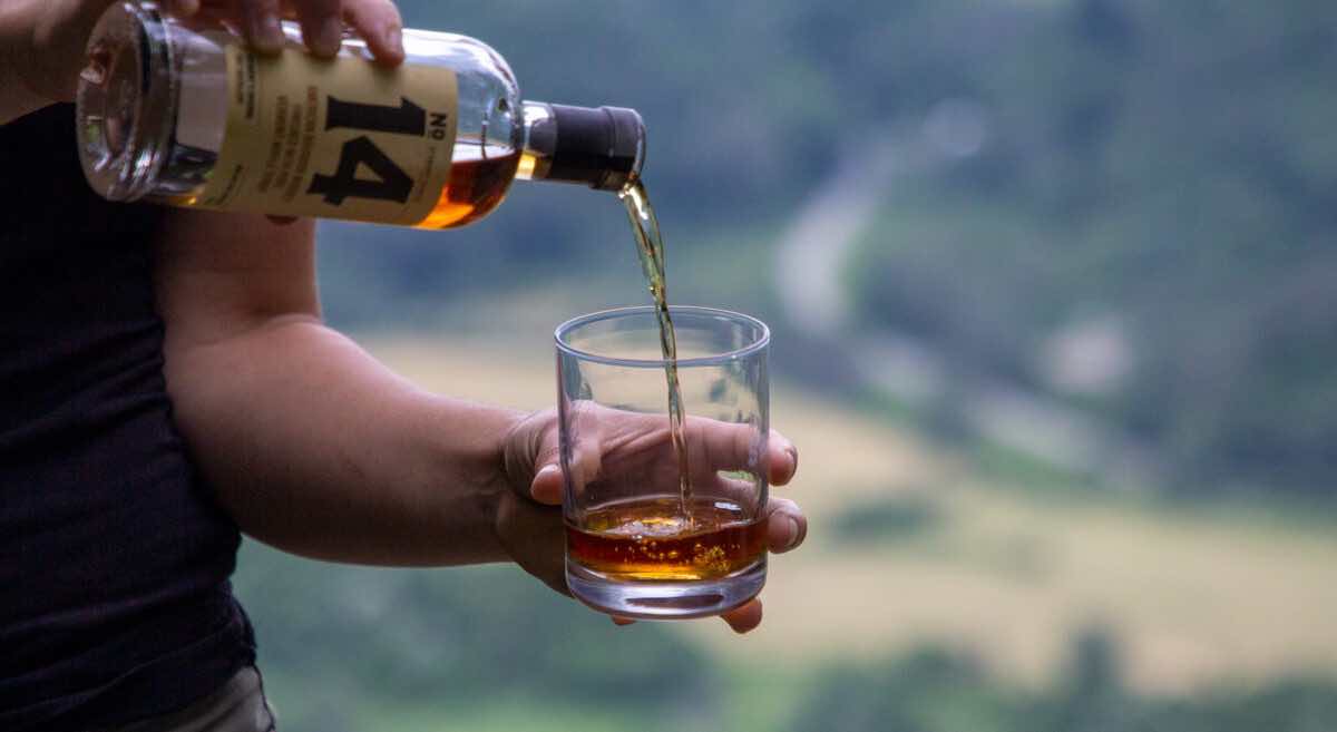 vermount mountaintop glass of no 14 bourbon whiskey